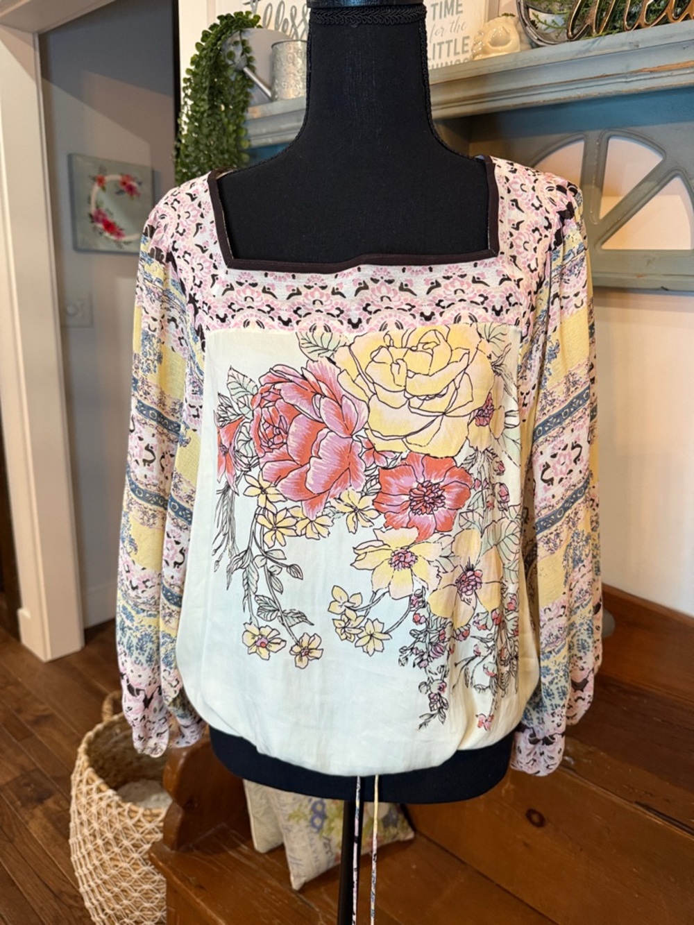 Free People Multicolor Floral Blouse